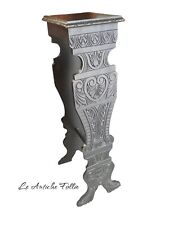 Colonne porte vase style Renaissance en bois massif sculpté, fin 800