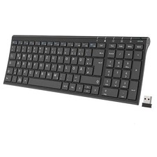Clavier sans Fil Allemand Aluminium Lightweight Slim Wireless Keyboard QWERTZ...
