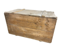 ANCIEN COFFRE MALLE BOIS DE TRANSPORT PAS VALISE VOYAGE TRAIN AVION