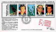 CE44-VIIA FDC Conseil de l'Europe "Visite M. Adrian NASTASE, Roumanie" 09-1993