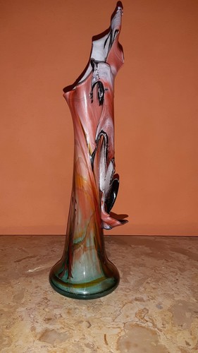 Vase verre signé a - en,
