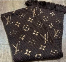 LOUIS VUITTON Echarpe Logomania Shine Brown x Gold M71383
