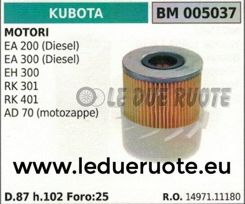 Filtre air moteur kubota - filtre, À