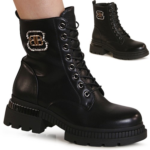 Bottes biker talon plat - biker, À