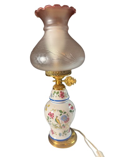 Lampe porcelaine décor - , fleurs