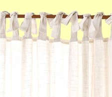 Rideaux à nouettes blanc effet lin (3 panneaux)