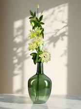 Vase en Verre Vert – Vase à Fleurs Style Bouteille, Design Minimaliste 