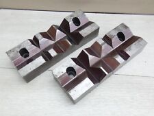 2 mors d'étau en V acier pour fraiseuse 200 x 73mm épaisseur 32mm