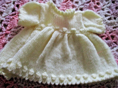 Robe jaune tricot - , fait