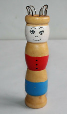 Tricotin vintage en bois, bleu