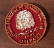 Plaque concours canin Ass. française BEARDED-COLLIE / 7e Nationale élevage 1997