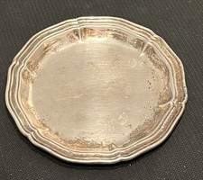 Argent 800 Petit Plat Dessous Repose Bouteille Massif Hermann Emil 34,7 Gr