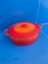 Le Creuset Grande Cocotte EN Fonte OVALE Vintage Orange Volcanique ø 31 CM