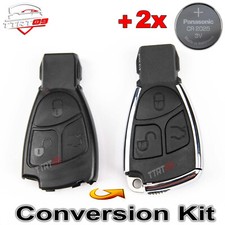 COQUE CLÉ POUR MERCEDES A W168 C W203 CLS CLK C208 KIT DE CONVERSION + 2x CR2025