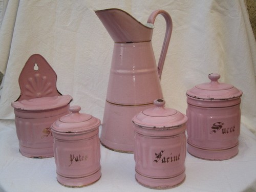 Pots epices rose anciens - pots, en