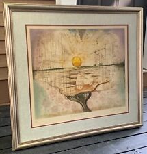 Vintage Abstract Intaglio Etching Modern Art Wall Hanging René Carcan Belgium