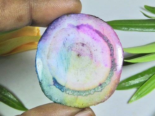 Agate solaire druzy - , teintée
