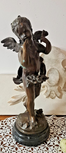 Ancien regule statue angelot - ,