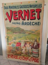 RARE OLD VERNET MINERAL WATERS ADVERTISING POSTER Food Art Nouveau