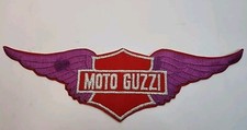 VINTAGE MOTO GUZZI MOTORCYCLE Sew On JACKET PATCH Large Red & Purple Wings