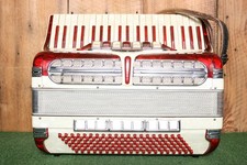 Vintage CINGOLANI Accordion w/Case Red, White & Ivory Custom Built Made in Italy