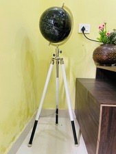 Globe mondial noir Atlas avec trépied support décoration bureau à domicile...