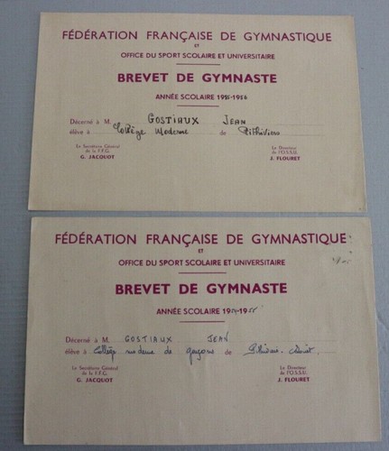 Anciens brevets gymnaste - anciens,