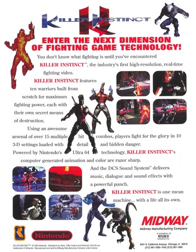 Killer instinct midway - midway, video