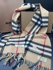 NWT Burberry Scarf 100% Cashmere Check Plaid 168x30CM ' Made in Scotland Unisex