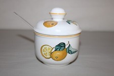 Pot à confiture en porcelaine Villeroy et Boch décor citron jaune