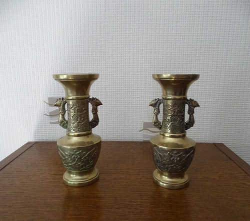 Paire vases bronze - paire, de