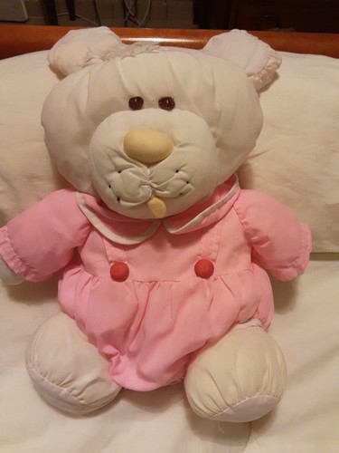 Peluche ours blanc rose - ours,