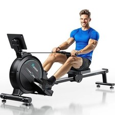 Rameur Magnetique Riksion 16 Niveaux Silencieux 160Kg Ecran LCD Fitness Maison
