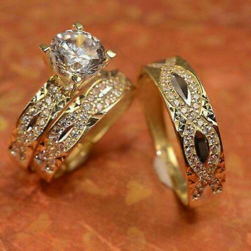 Mariage trio bague parure - mariage, or