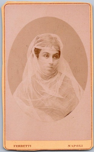 Cdv 1870 italie femme - cdv, voilée