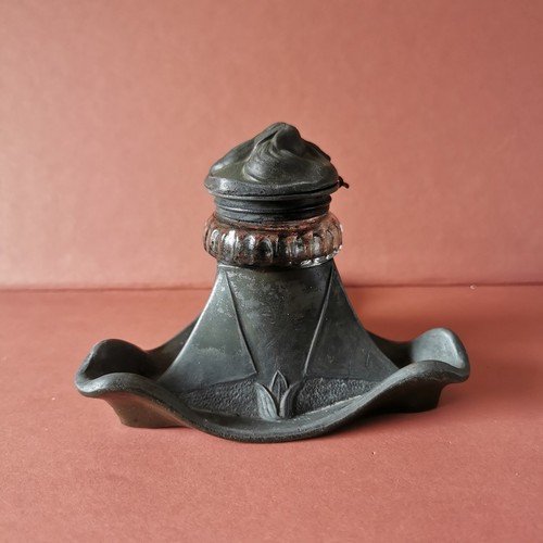 Encrier art nouveau étain - nouveau, en