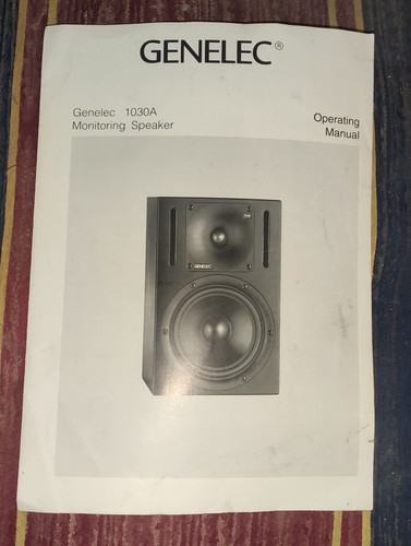Genelec 1030 opérating manual - 1030,