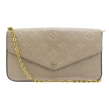 LOUIS VUITTON Felicie Pochette Monogram Empreinte Leather Tourterelle M82609