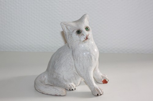 Chat apeuré céramique - chat,