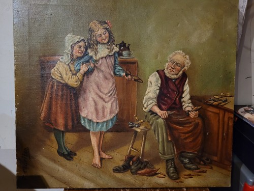 Ancien tableau huile - ancien, tableau,huile