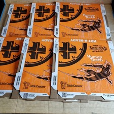 Little Caesars Fantastic Four Pizza Box, The Human Torch, Art Deco, ( USED )