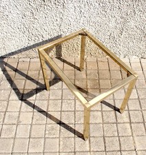 Vintage Gold Brass & Smoked Glass Bottom Table - DESIGN 1960-70 Side Table