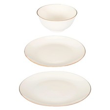 Service de Table en Porcelaine 12 Pièces "Erina" 27cm Blanc