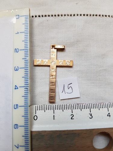 Croix pendentif plaqué or - en,