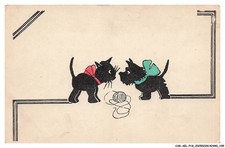 CAR-AELP18-1032-CHATS - Un chien et un chat devant une balle