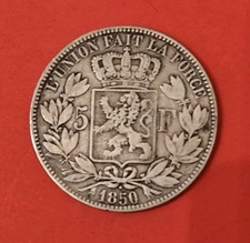 Piece 5 francs Belge 1850