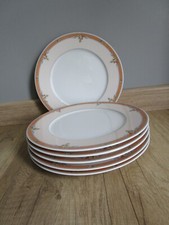 6 FLAT PLATES 27 CM MITTERTEICH BAVARIA GERMANY LISERE FLORAL DECOR