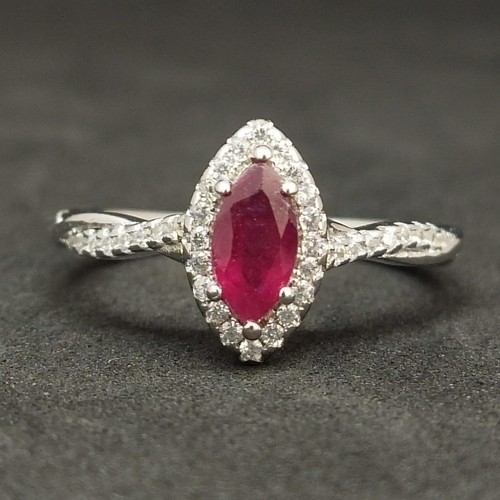 Bague marquise argent - bague,