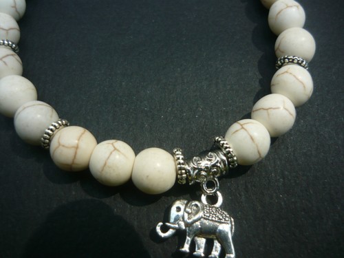 Bracelet perles howlite - de,