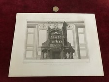 Antique Engraving Architect N190 Dresser Sideboard with Fireplace